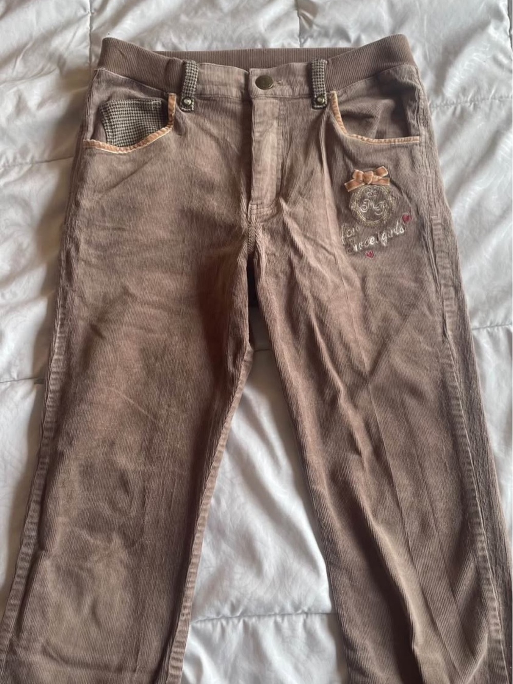 Mezzo Piano Embroidered Corduroy Jeans - Casual Straight Fit